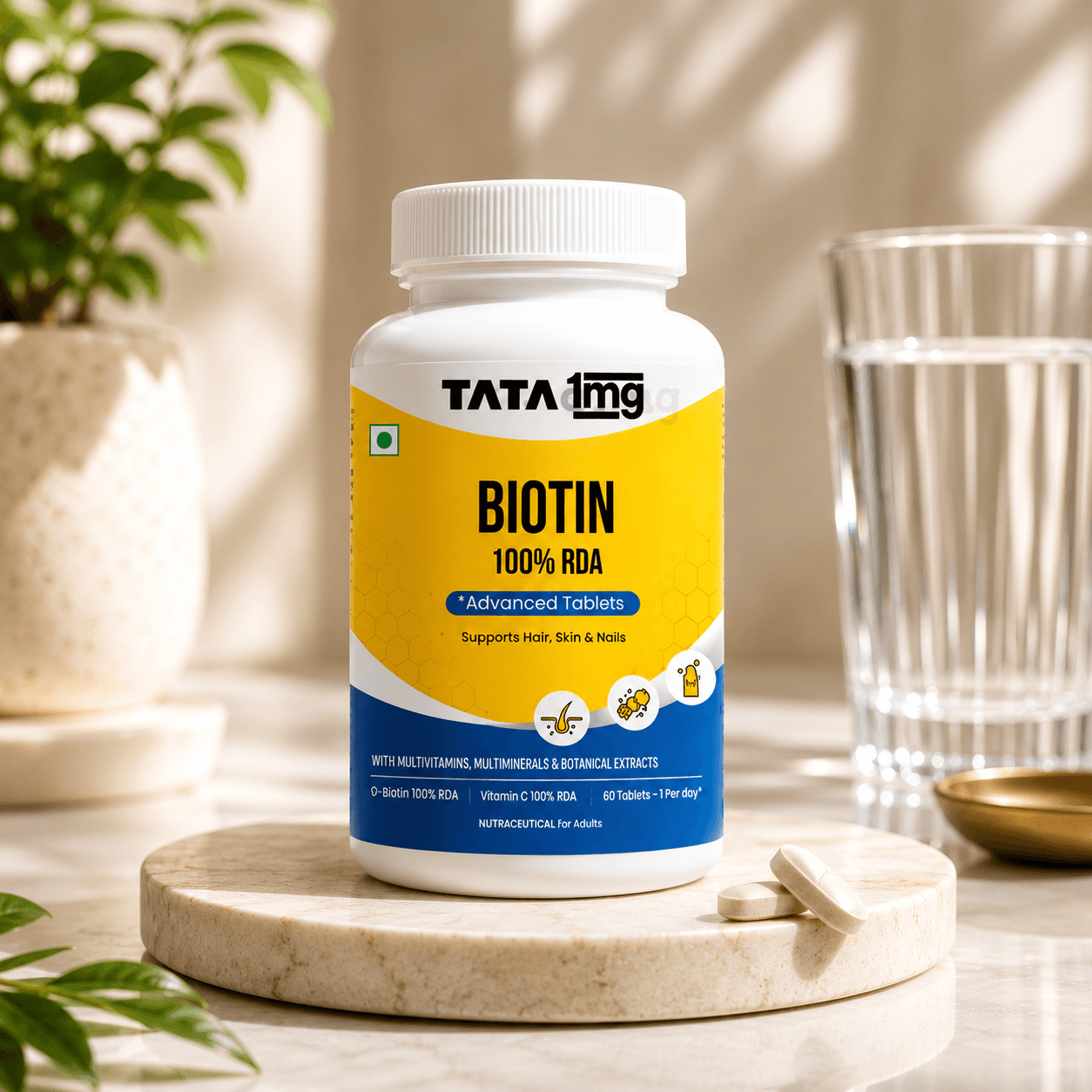 Biotin + Advanced Tablet for Healthy and Strong Hair | by Tata 1mg