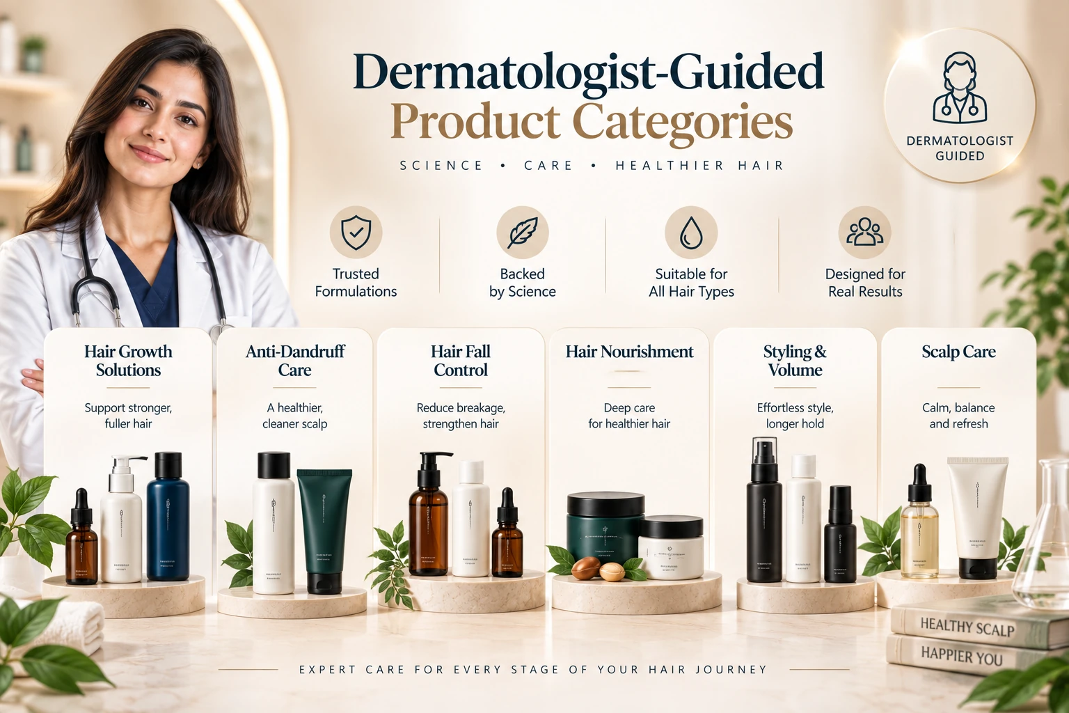 Dermatologist-guided product categories