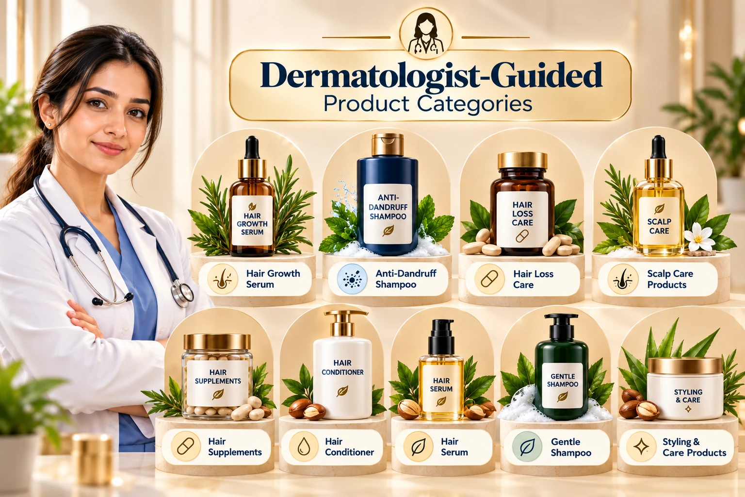 Dermatologist-guided product categories