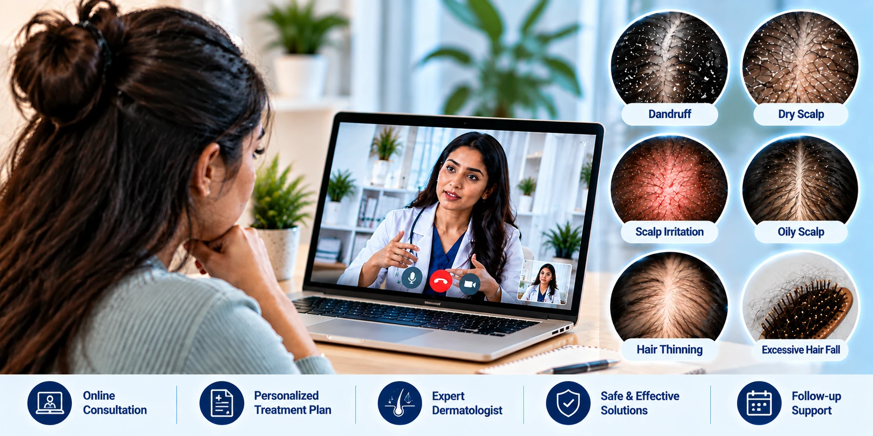 Online dermatologist consultation for Surat hair loss red-flag symptoms