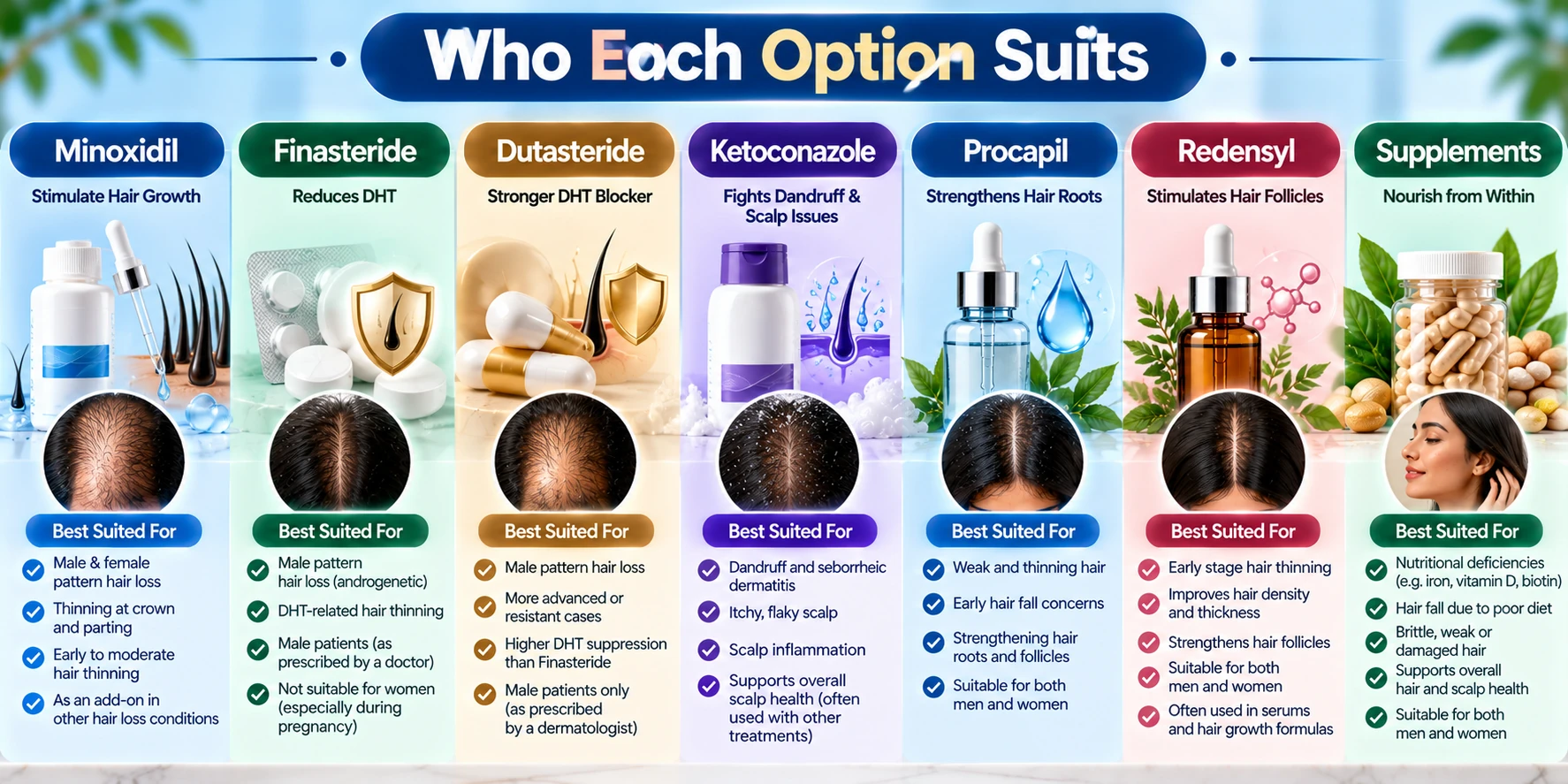 Who each option suits — visual