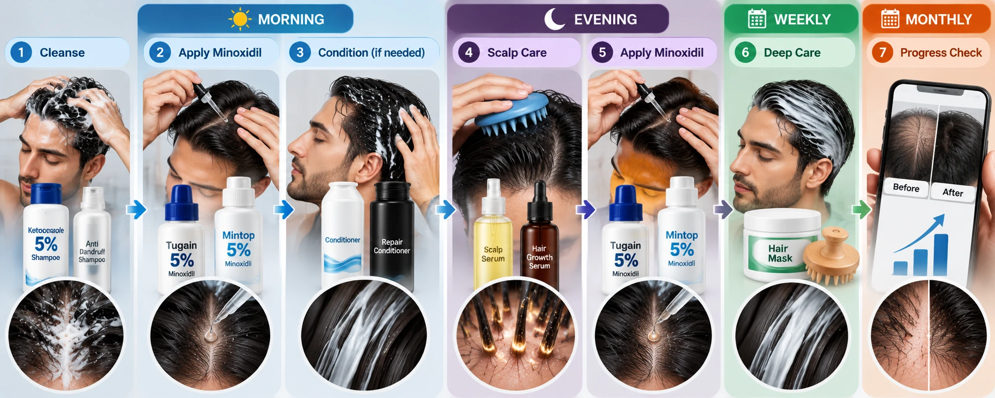 Routine — illustrated steps