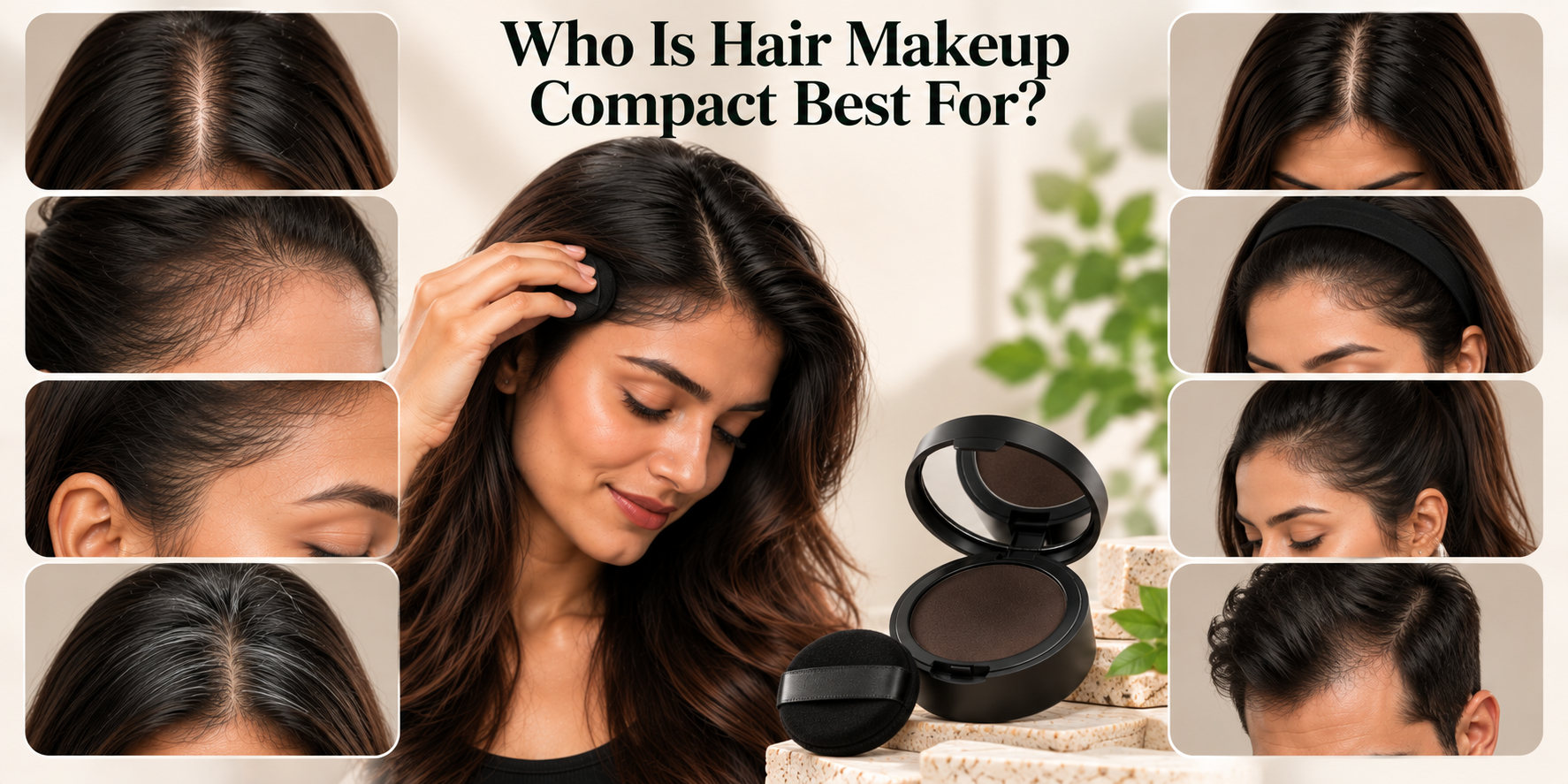 Who Is Hair Makeup Compact Best For? Hair Makeup Compact suitability guide for visible parting, hairline, temples, thinning areas, and scalp coverage.
