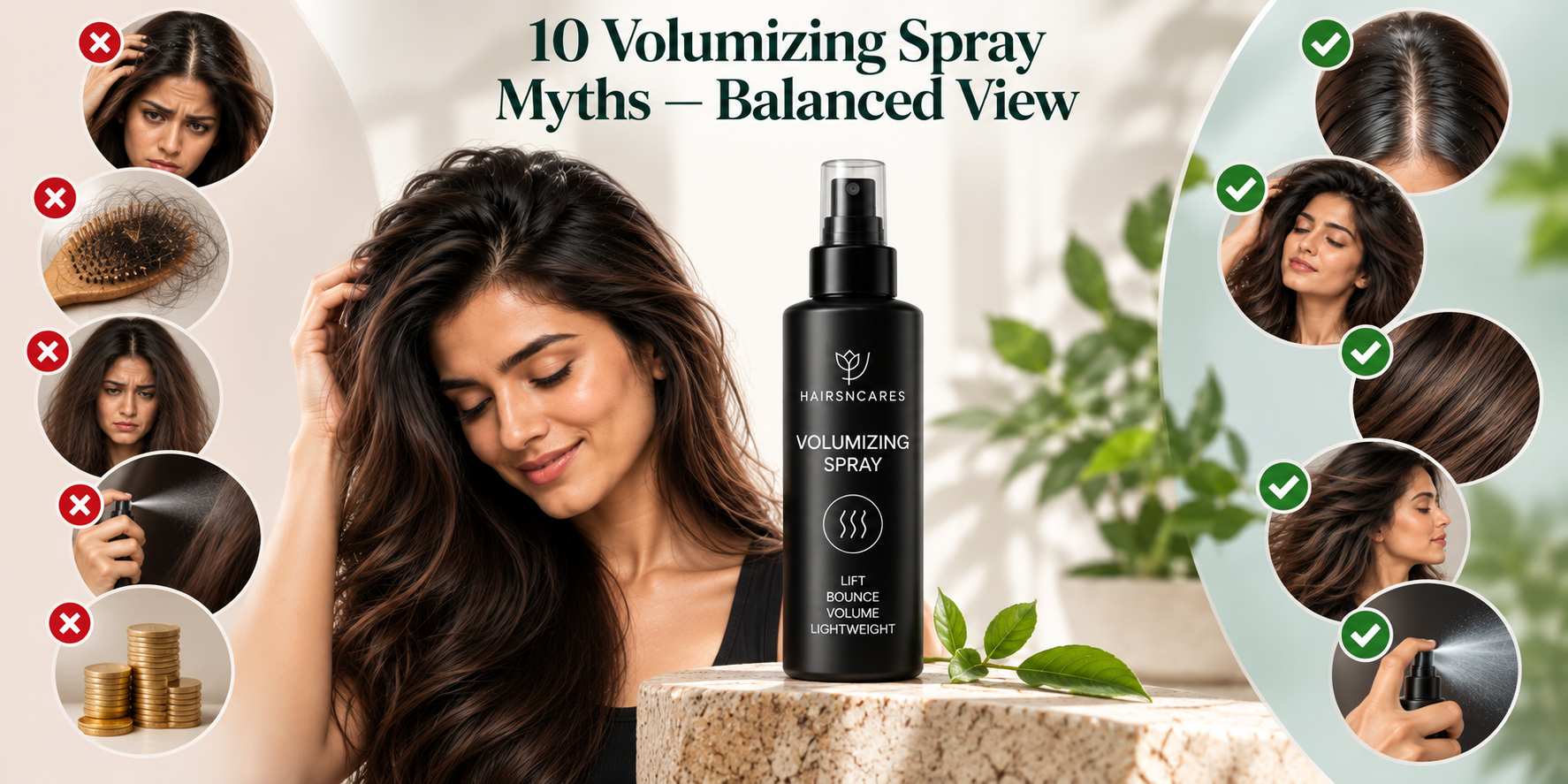 10 Volumizing Spray Myths — Balanced View 10 Volumizing Spray myths and facts covering root lift, hair volume, application, texture, and styling.