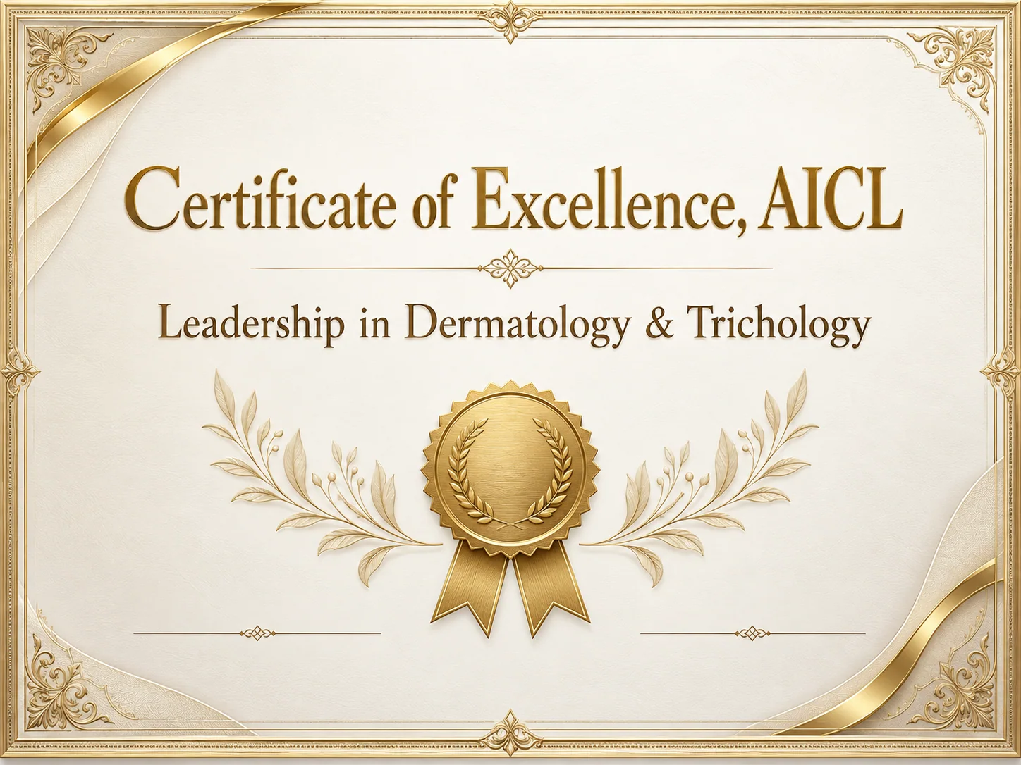 Certificate for the Certificate of Excellence, AICL, received by Dr. Amit Agarkar in 2018