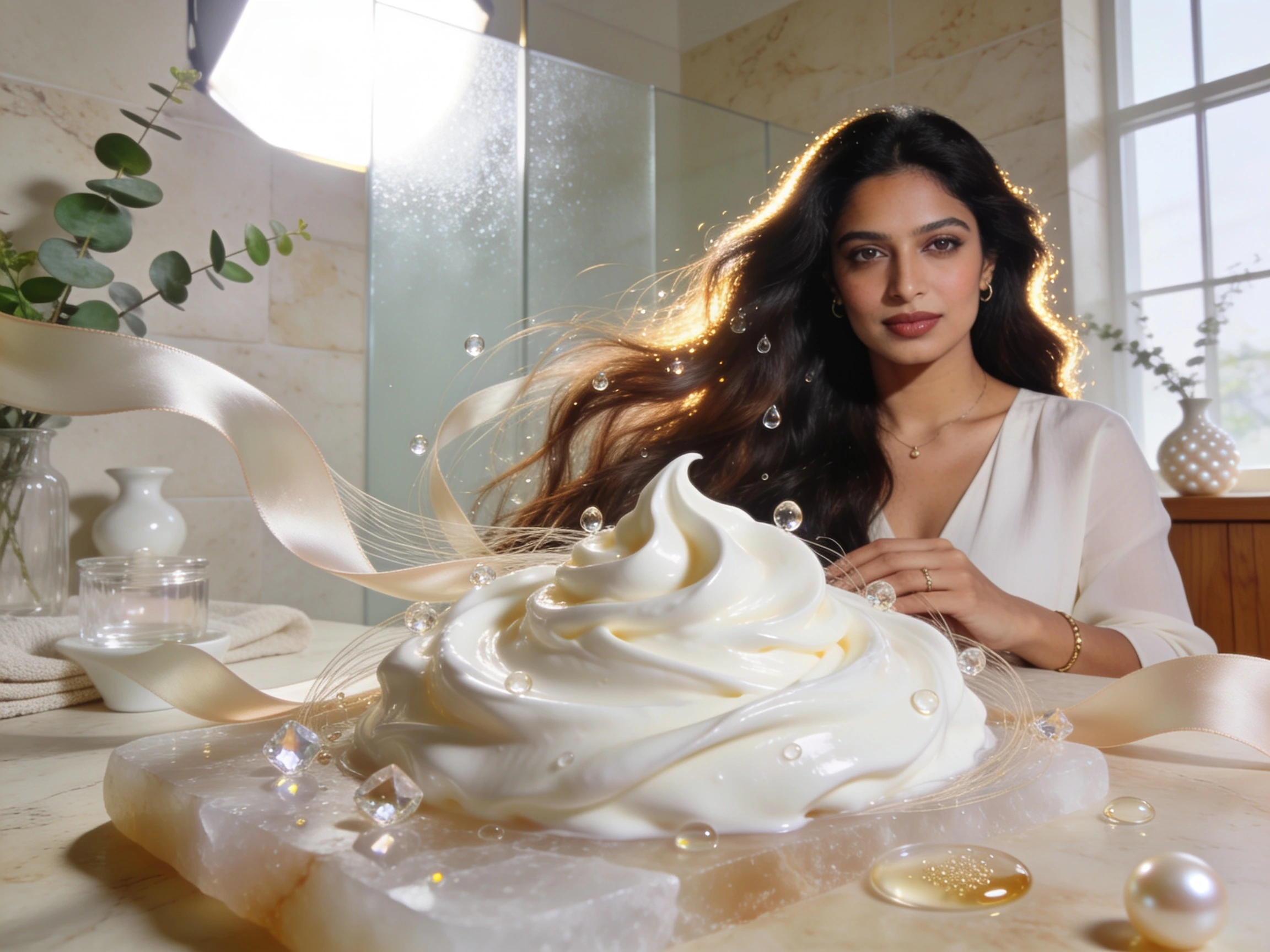 South Asian woman with smooth healthy hair representing amino acid hair fiber support conditioner