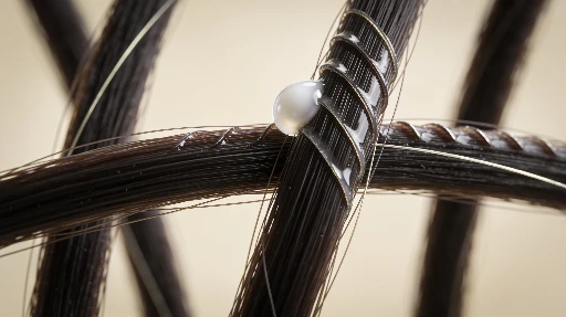 Conditioner coating dark hair cuticles to support temporary smoothness and reduced friction
