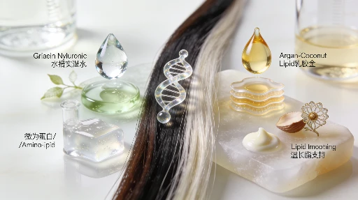 Conditioner ingredient families representing hydration, protein, ceramides and rich emollient care
