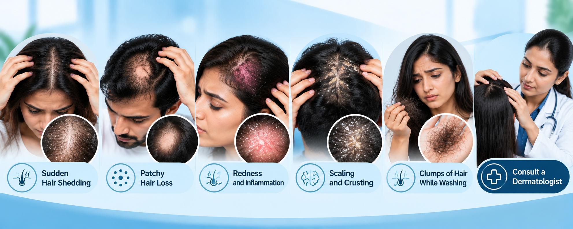 Hairsncares AI Hair Test self-assessment questions displayed on a smartphone