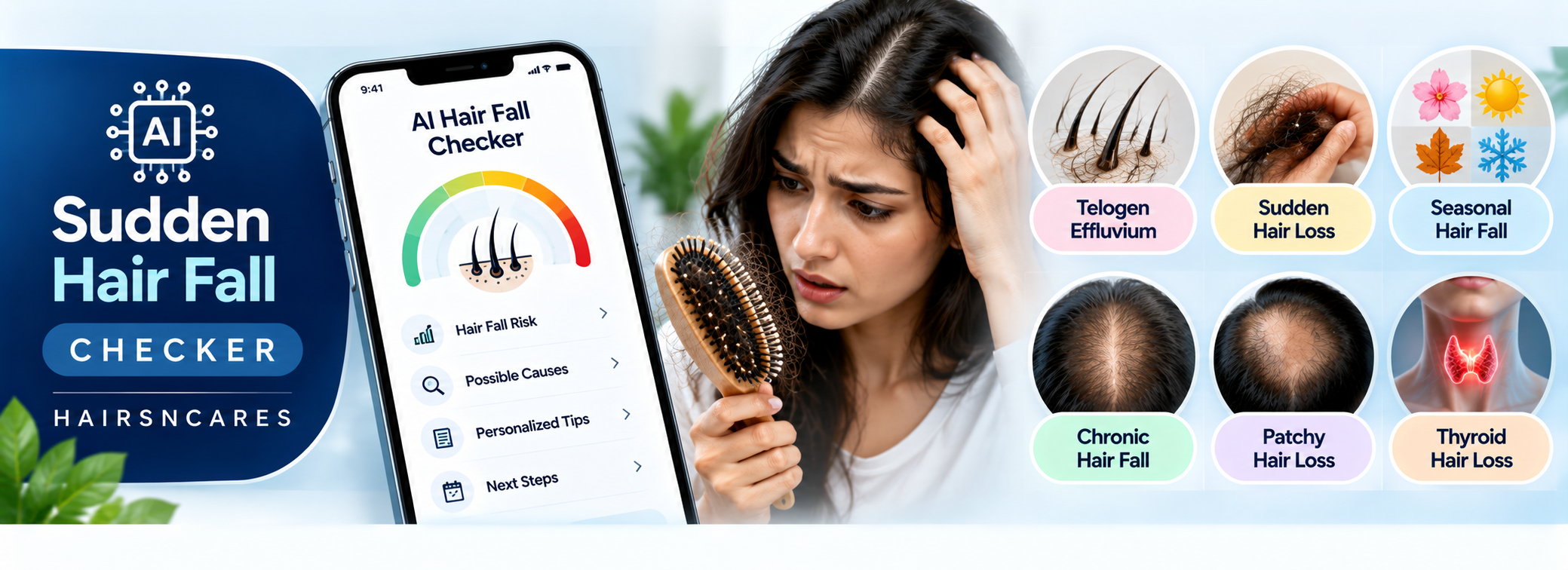 Using the AI sudden hair fall checker — Hairsncares