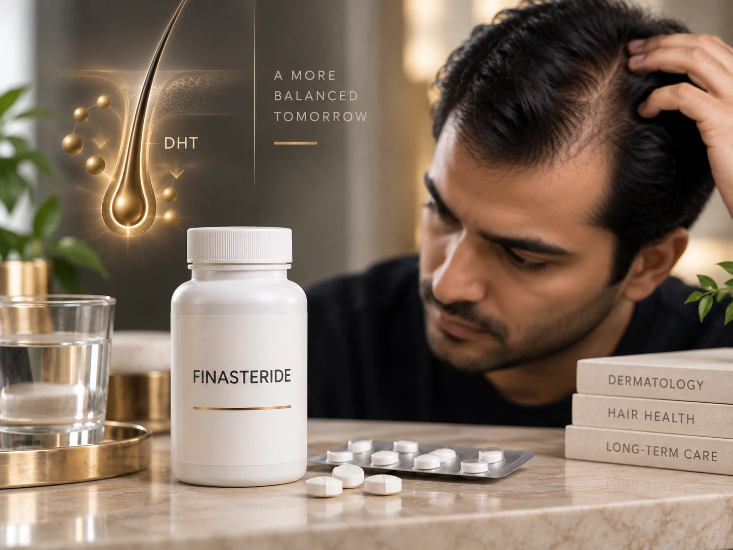 Finasteride treatment guide for doctor-supervised male pattern hair loss and DHT pathway care