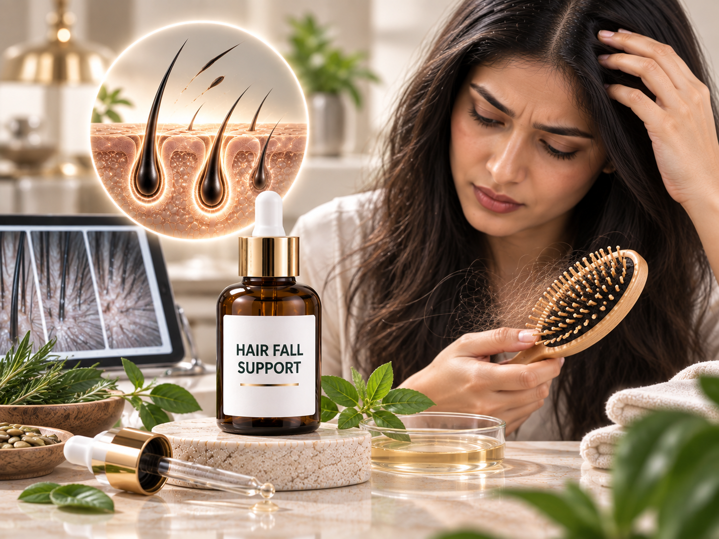 Hair fall treatment support for increased shedding with diagnosis-first scalp assessment