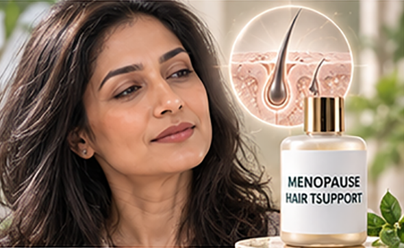 Menopause hair thinning support for density dryness and hormonal transition concerns