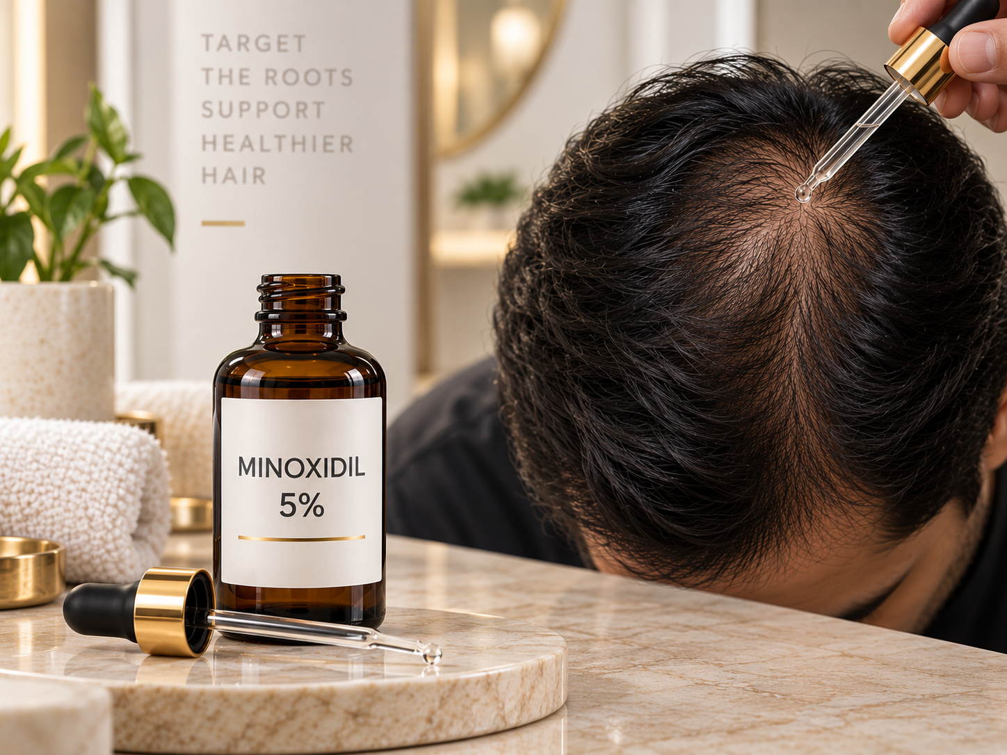 Minoxidil 5 percent topical hair loss treatment guide for selected pattern hair loss routines