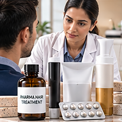 Doctor-guided pharma hair treatment for clinical hair loss management