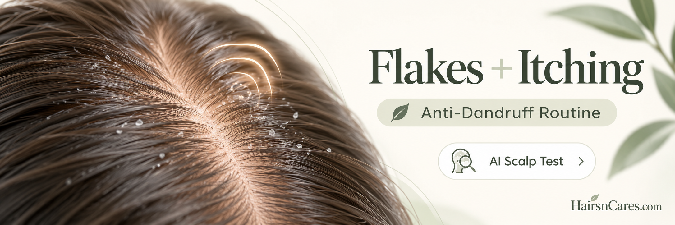 Scalp with mild flakes and itching signs for an anti-dandruff haircare routine