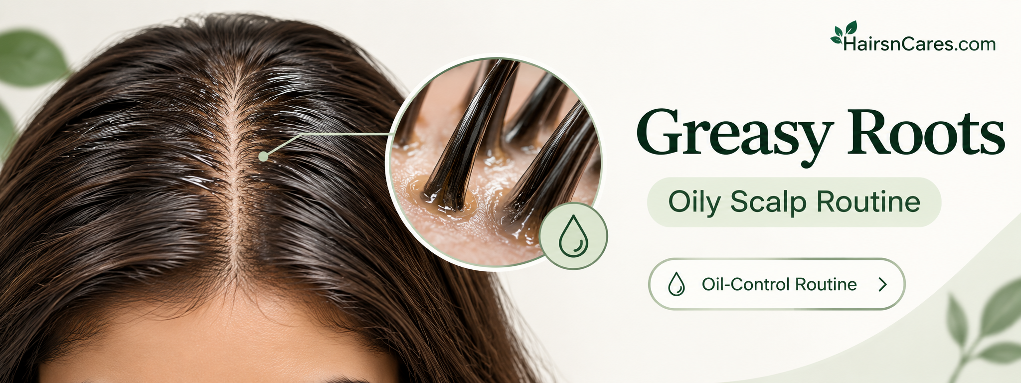 Greasy roots and an oily scalp needing an oil-control haircare routine
