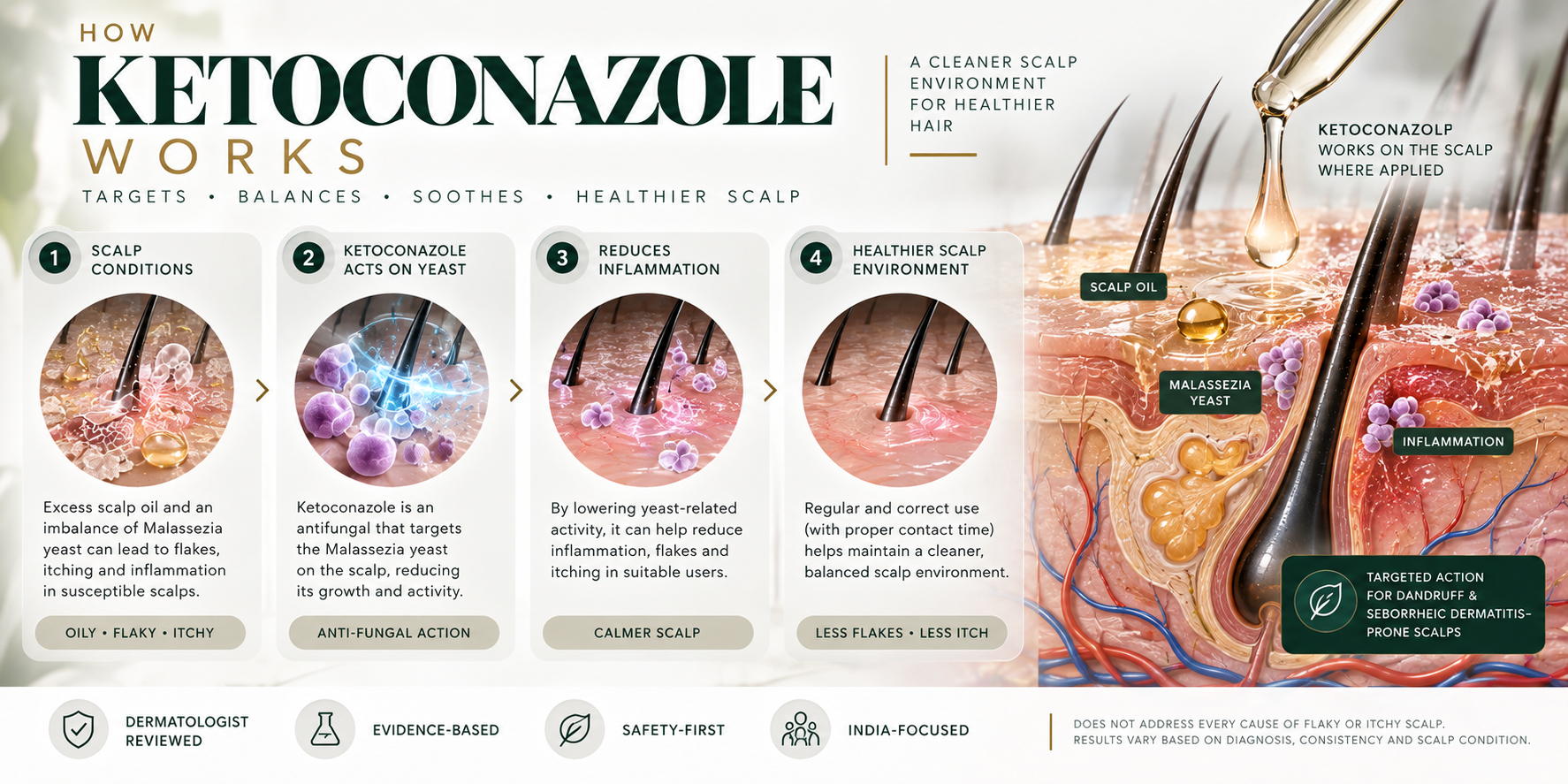 How Ketoconazole Works on the Scalp — Mechanism Guide How Ketoconazole works on hair and scalp, illustrated
