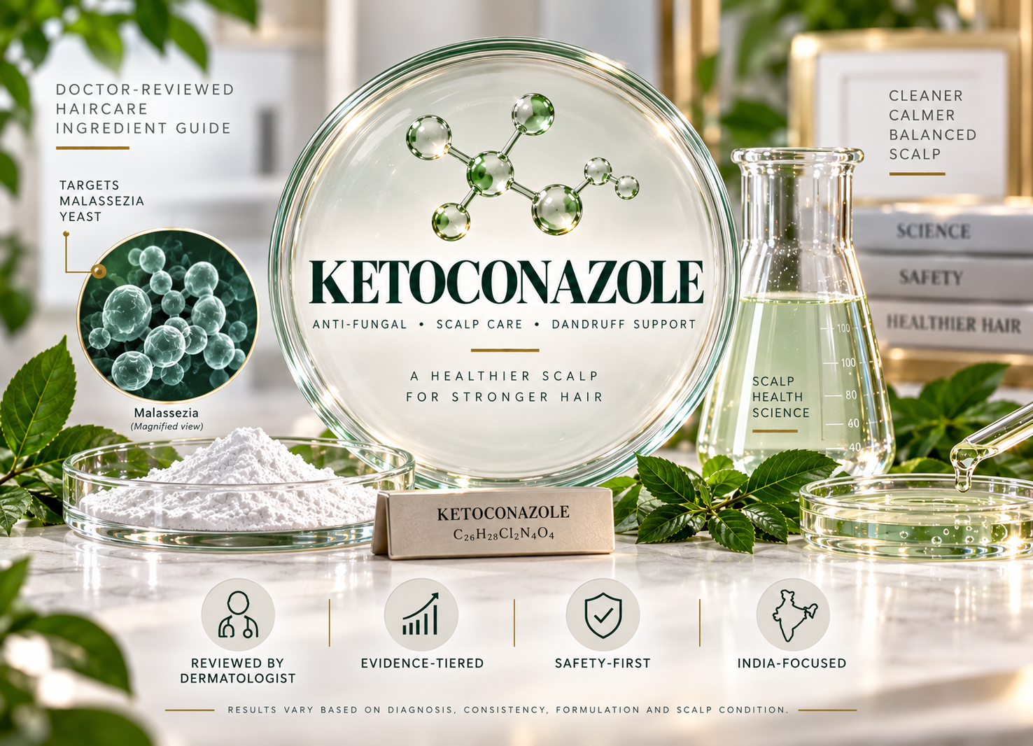 Ketoconazole haircare ingredient guide for evidence safety and dermatologist-reviewed scalp care