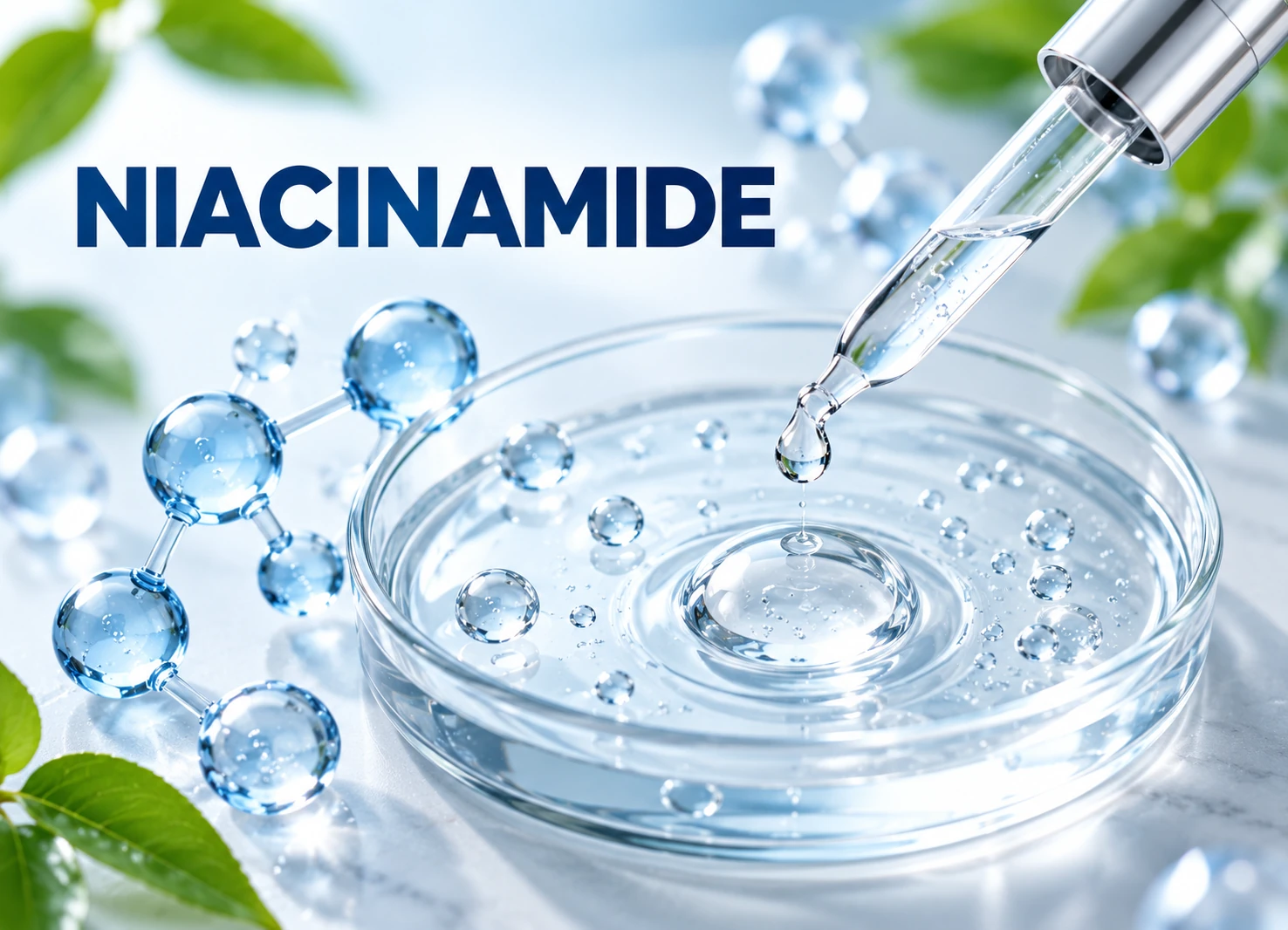 Niacinamide scalp barrier support visual showing cosmetic scalp care