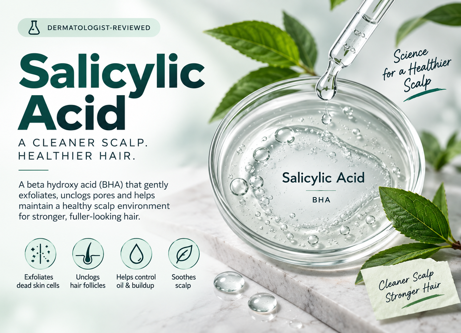 Salicylic Acid ingredient overview for hair and scalp care