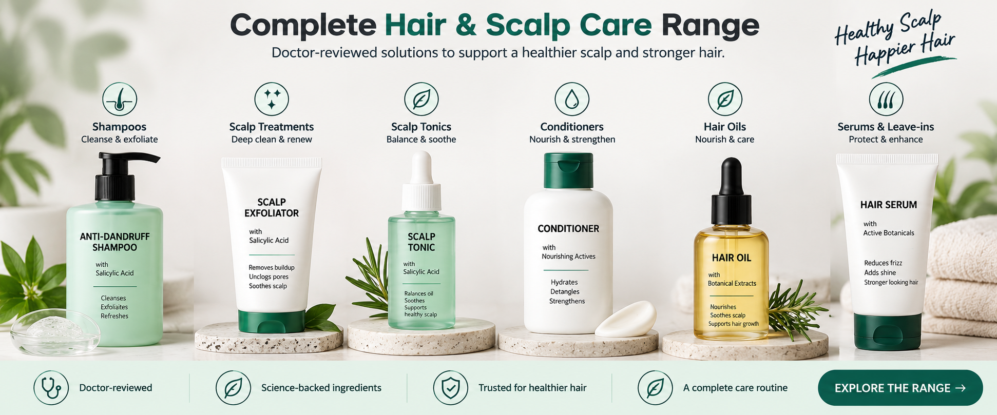 Salicylic Acid Hair & Scalp Care Range Doctor-reviewed product categories related to Salicylic Acid