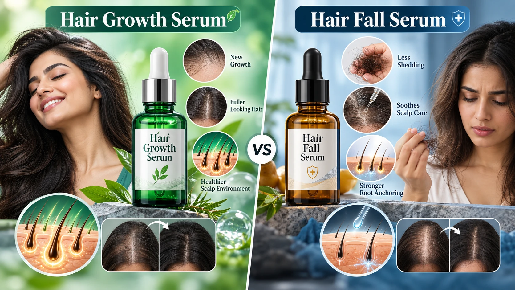 Scientific comparison of hair growth and anti-hair-fall serum pathways for dermatologist-guided scalp and hair-loss care
