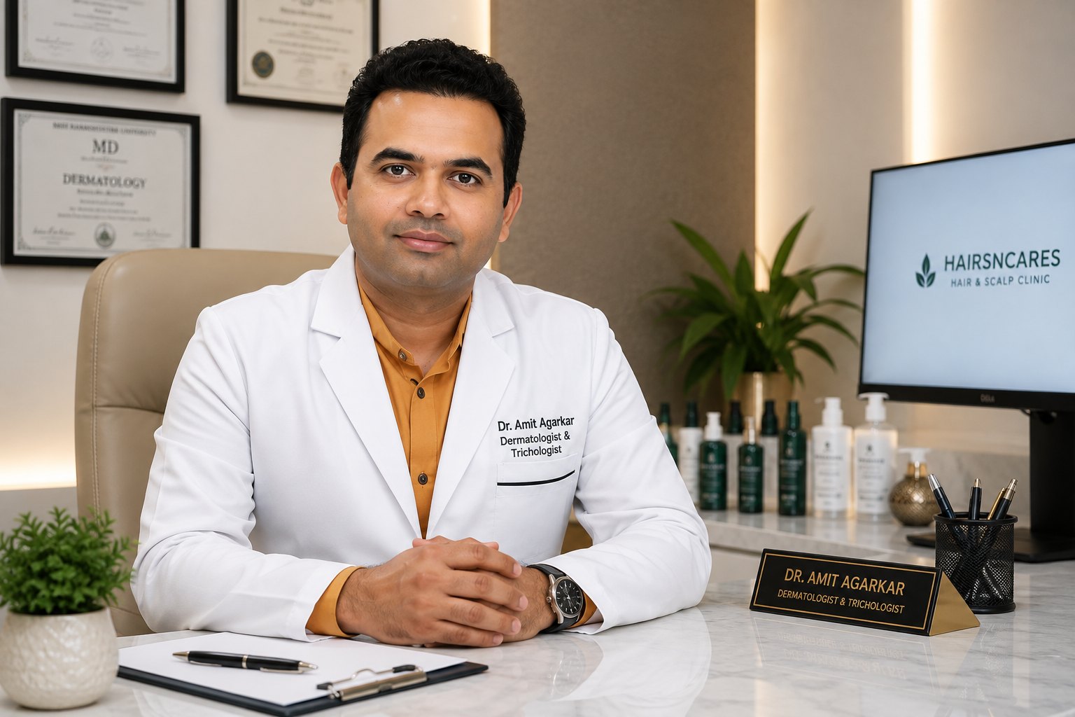 Dr Amit Agarkar dermatologist reviewing Minoxidil hair loss guidance