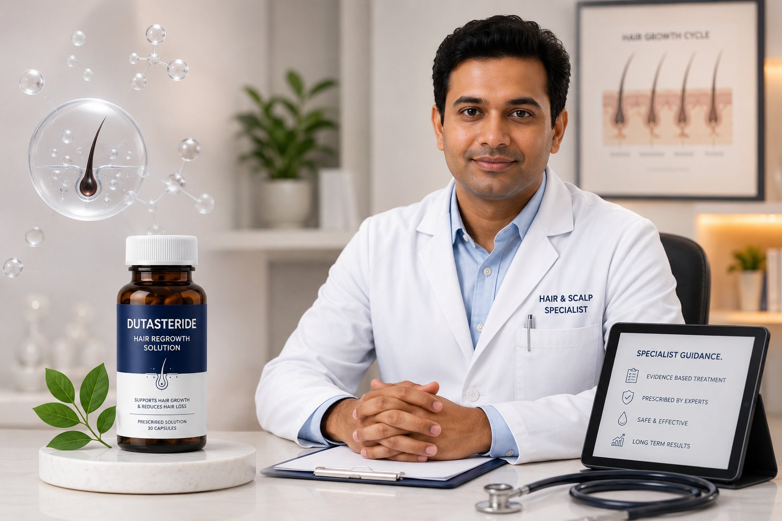Dutasteride for selected hair loss cases with dermatologist supervision