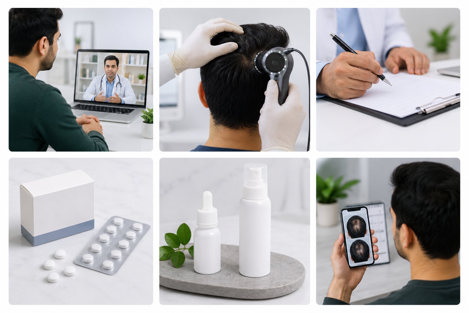 Doctor-guided Finasteride product pathway with prescription medicine and supportive haircare categories