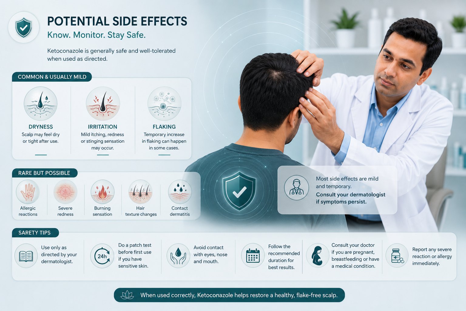 Ketoconazole shampoo dryness irritation and scalp safety guidance