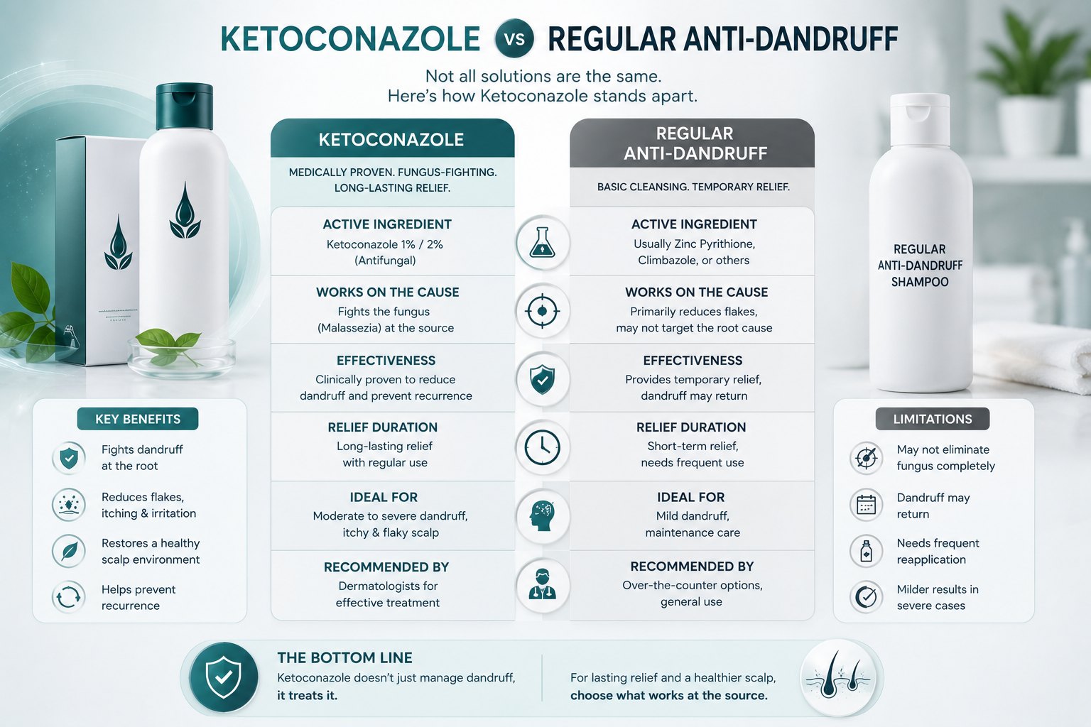 Ketoconazole versus regular anti-dandruff shampoo comparison