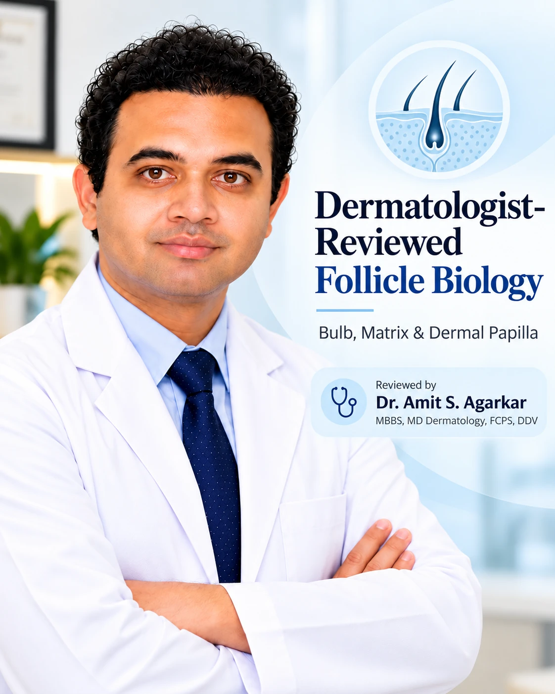 Dr. Amit Agarkar, dermatologist reviewer of the HairsnCares Hair Follicle guide.