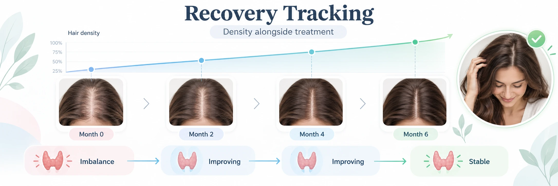 Tracking hair density and thyroid recovery over several months — Hairsncares